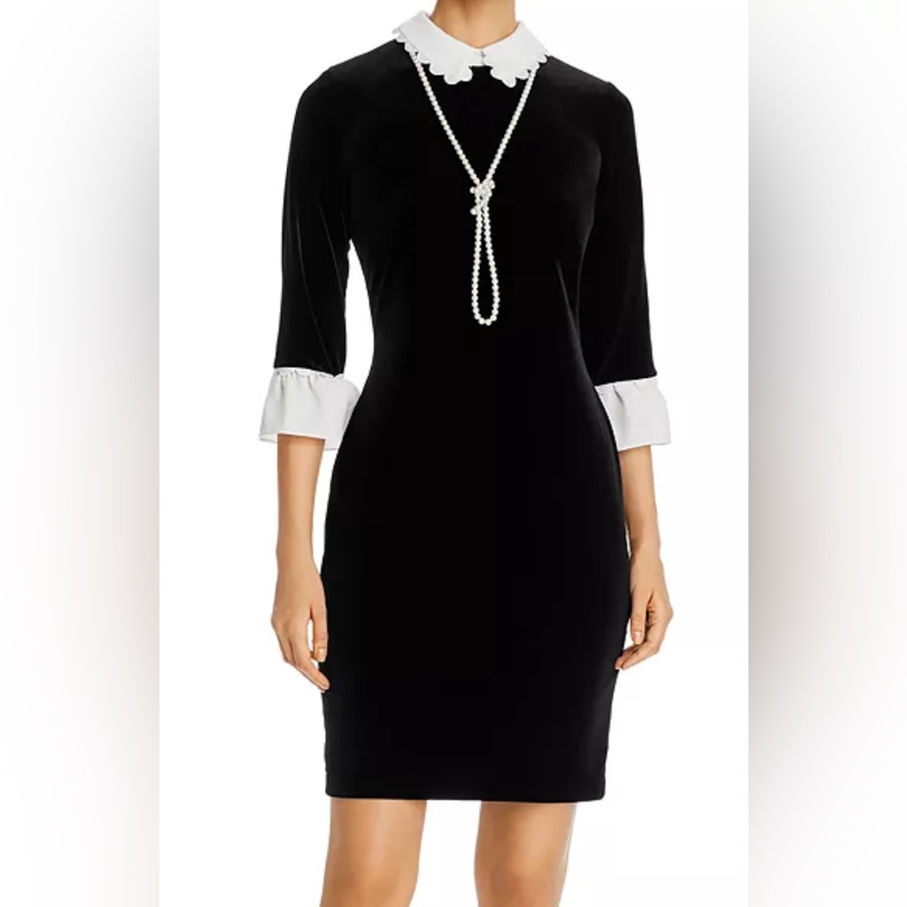 Karl Lagerfeld Paris Elegant Black And White Women's Dress, Size 16.